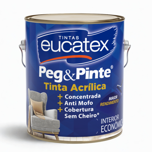 Tinta Acrílica Eucatex Peg e Pinte 3,6 Litros - Branco Gelo