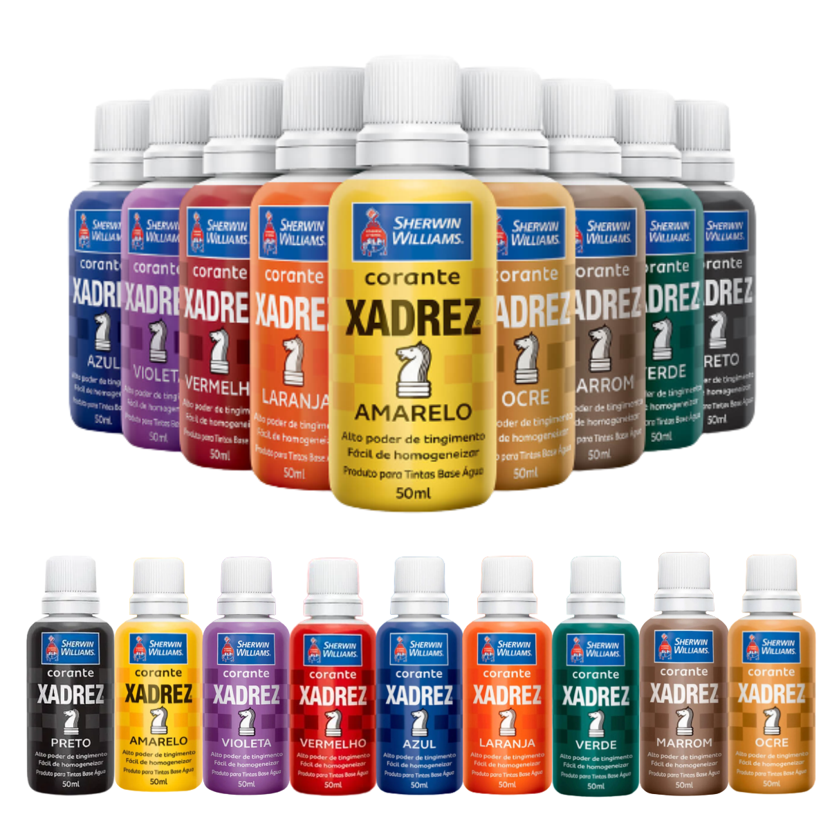 Pigmento Corante P/ Tintas Xadrez 50ml - KIT 12 UN