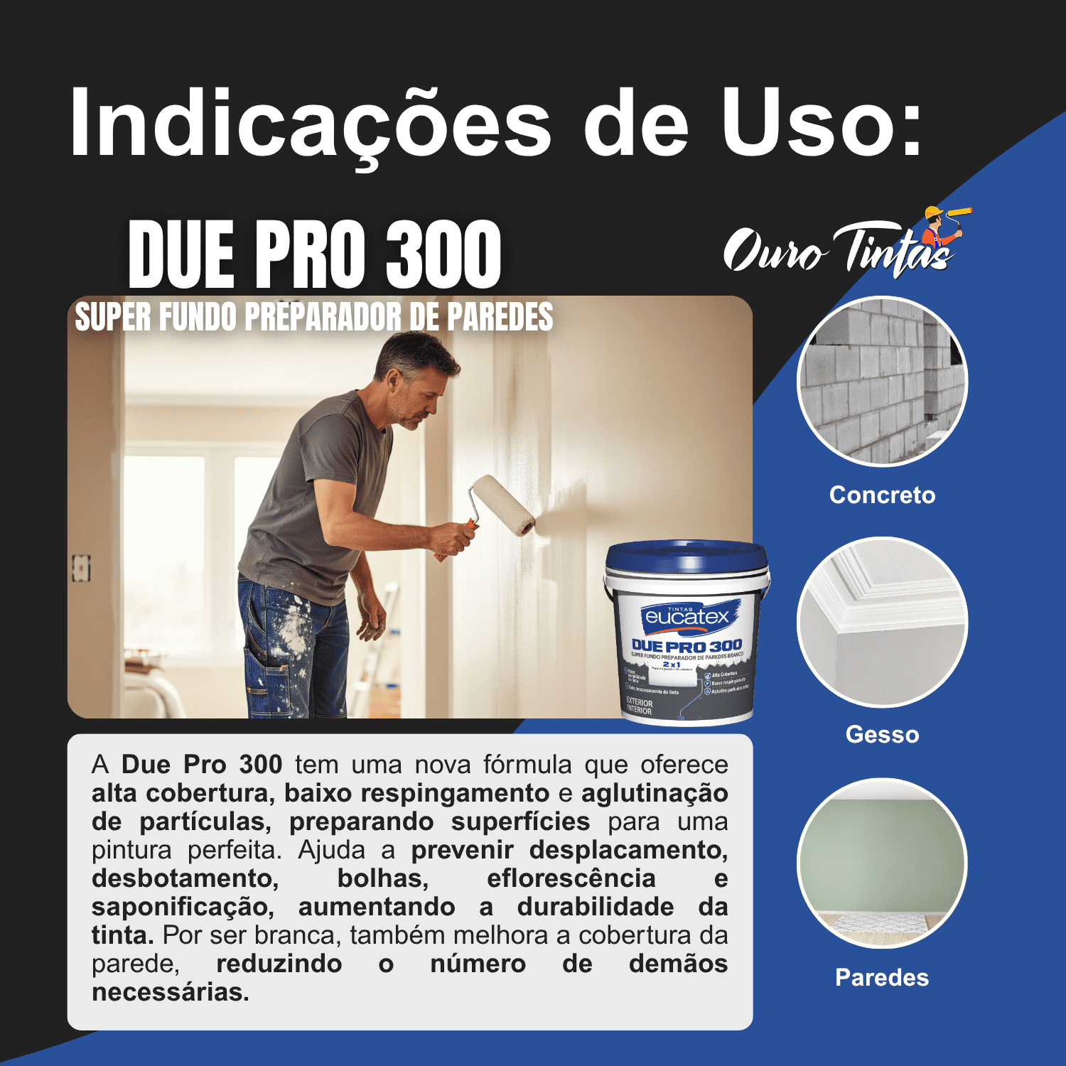 Fundo Preparador Parede Branco Eucatex Due Pro300 3,6L - Imagem 6
