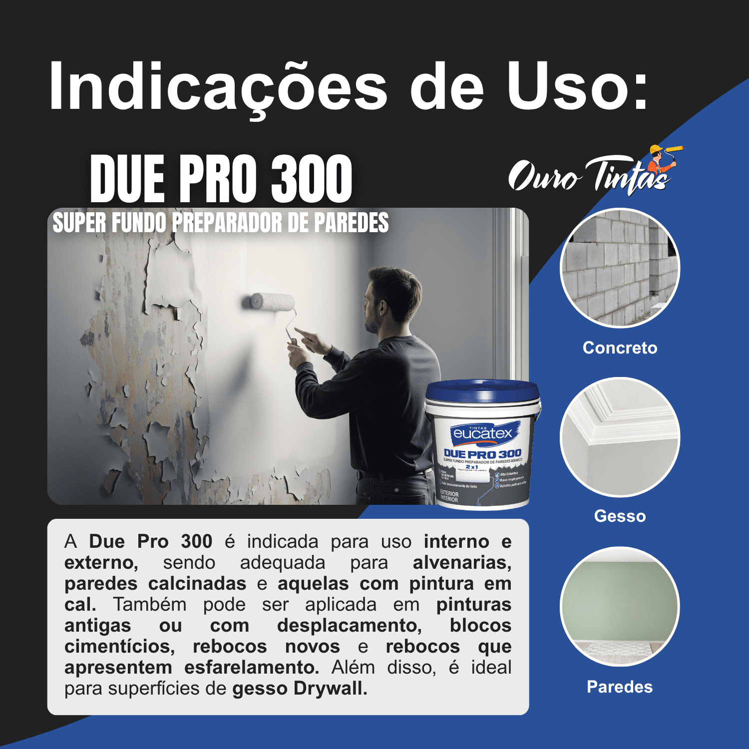 Fundo Preparador Parede Branco Eucatex Due Pro300 3,6L - Imagem 5