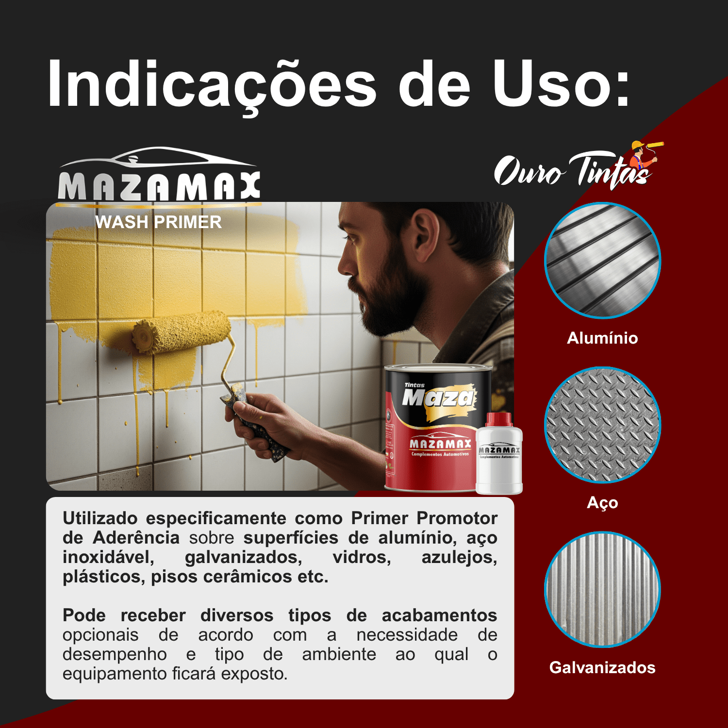Kit Tinta Automotiva Wash Primer Maza 3,6l C/ Catalisador - Imagem 6