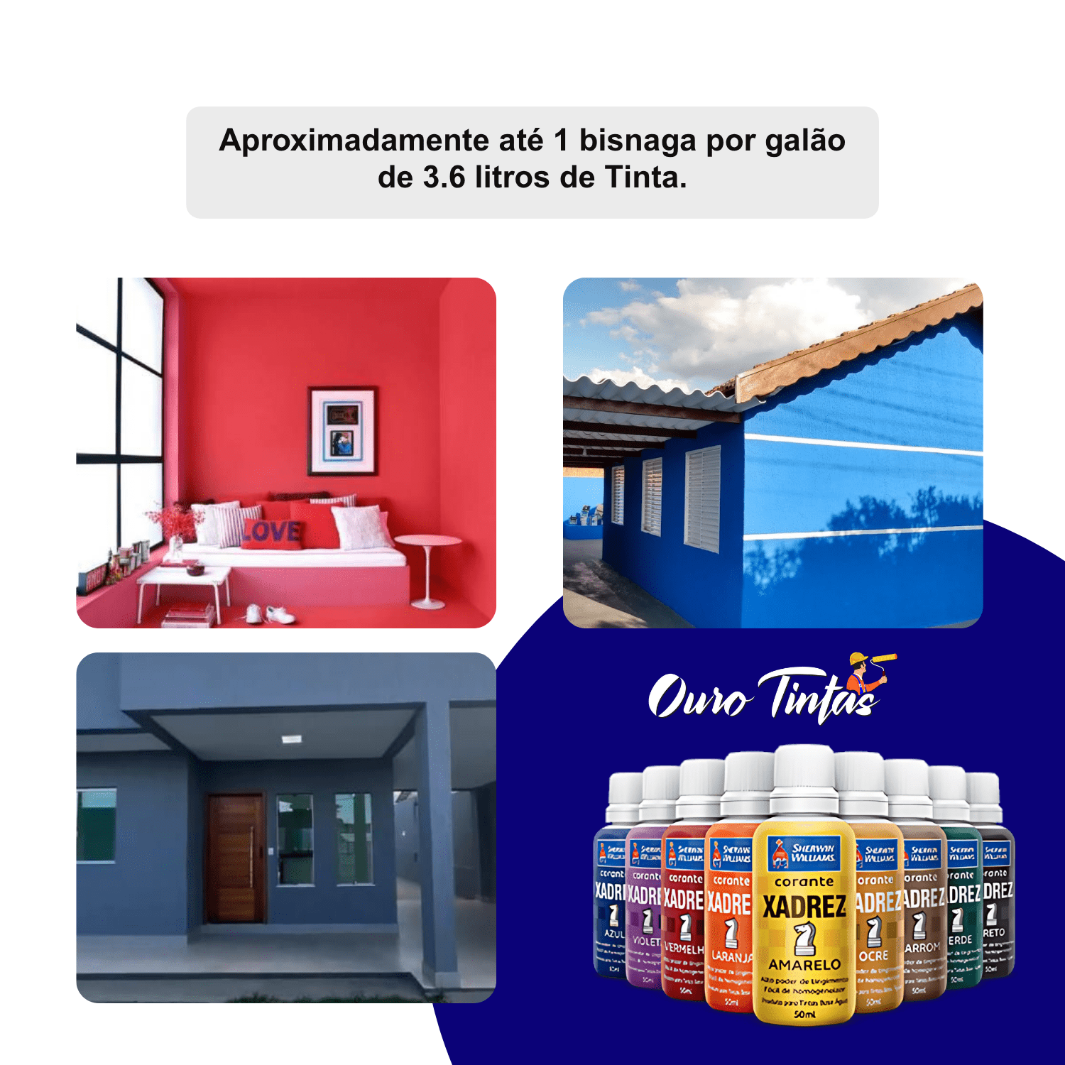 Pigmento Corante P/ Tintas Xadrez 50ml - KIT 12 UN - Imagem 7