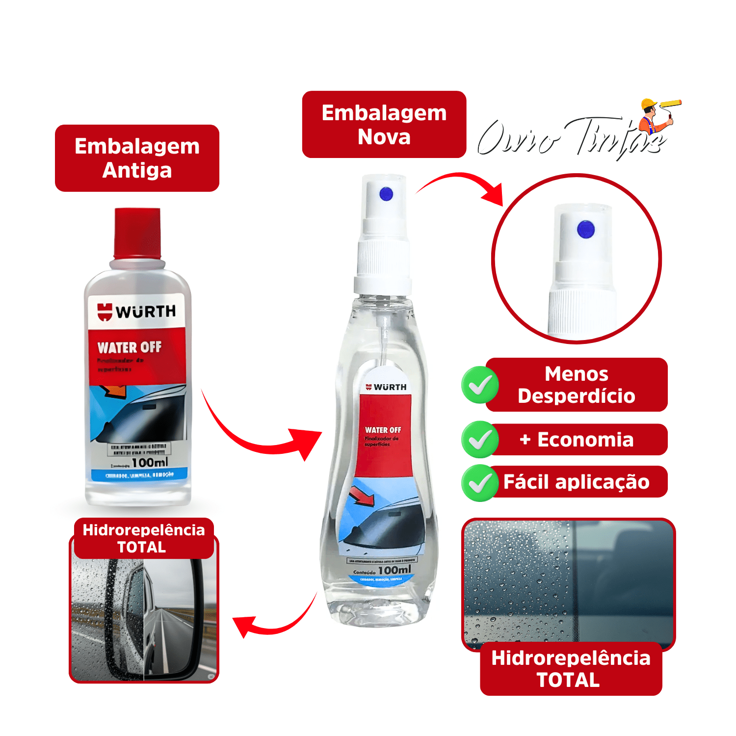 Cristalizador Water Off 100ml Wurth - Imagem 6