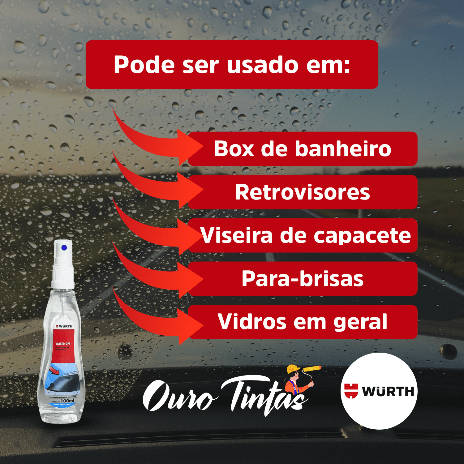 Cristalizador Water Off 100ml Wurth - Imagem 7